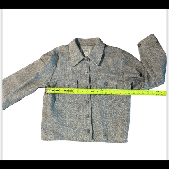 Vintage Aeropostale Compagnie Generale Medium Wool Tweed Blazer Semi Cropped - Picture 6 of 10